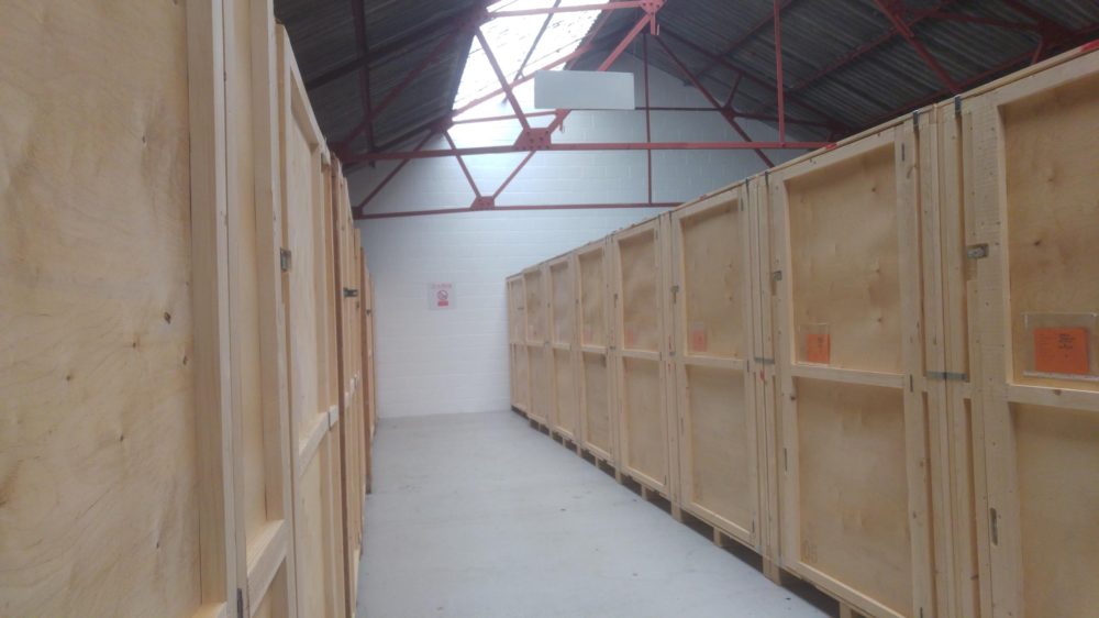 corridor of self storage units